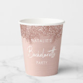 バラ金ゴールドピンクグリッターシンプルバチェロレッテ 紙コップ (裏面)