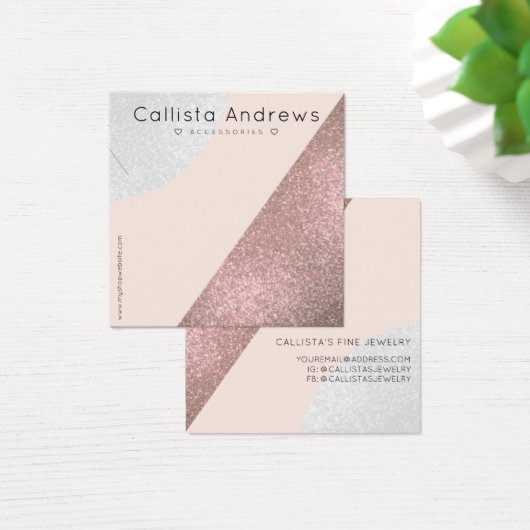 バラ金ゴールドピンクグリッタージオハートネックレスディスプレイ (デスク)