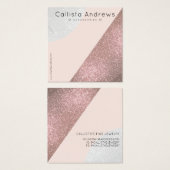 バラ金ゴールドピンクグリッタージオハートネックレスディスプレイ (正面&裏面)