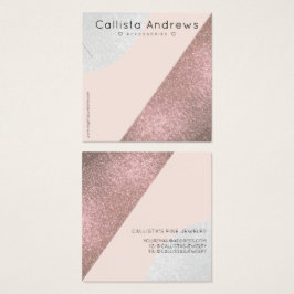 バラ金ゴールドピンクグリッタージオハートネックレスディスプレイ