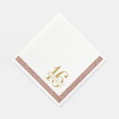 バラ金ゴールドピンクグリッタースウィート16誕生日名 スタンダードランチョンナプキン (角)