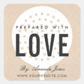 バラ金ゴールドピンクグリッタースキマー スクエアシール (正面)