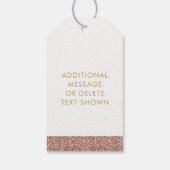 バラ金ゴールドピンクグリッターストライプパーティーの好意 ギフトタグ (裏面)