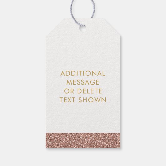 バラ金ゴールドピンクグリッターストライプパーティーの好意 ギフトタグ (裏面)