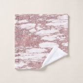 バラ金ゴールドピンクグリッタースパークリー大理石グラムトレンディー バスタオルセット (ウォッシュタオル)