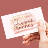 バラ金ゴールドピンクグリッターソーシャルメディアQRコード 名刺