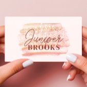 バラ金ゴールドピンクグリッターソーシャルメディアQRコード 名刺