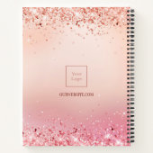 バラ金ゴールドピンクグリッターダンススクールのロゴジャーナル ノートブック (裏面)