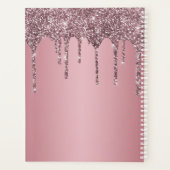 バラ金ゴールドピンクグリッタードリップスパークルモノグラム名 プランナー手帳 (裏面)