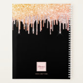 バラ金ゴールドピンクグリッタードリップブラックネーム2024 プランナー手帳 (裏面)