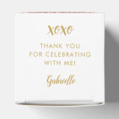 バラ金ゴールドピンクグリッターハートXOXOありがとうパーティー フェイバーボックス (上部)