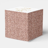 バラ金ゴールドピンクグリッターハートXOXOありがとうパーティー フェイバーボックス (裏面サイド)