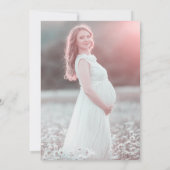 バラ金ゴールドピンクグリッターバルーン赤ちゃんシャワー写真 招待状 (裏面)