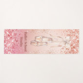 バラ金ゴールドピンクグリッターバレエダンススクールスタジオ ヨガマット (正面(横))