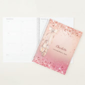 バラ金ゴールドピンクグリッターバレエダンスモノグラム2025 プランナー手帳 (ディスプレー)