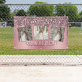 バラ金ゴールドピンクグリッターフォトコラージュ16誕生日 横断幕 (インサイチュ)