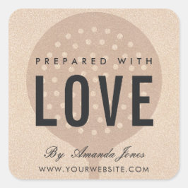 バラ金ゴールドピンクグリッターフークシェフ愛で作る スクエアシール