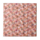 バラ金ゴールドピンクグリッターマーメイドはかりで測かわいらし タイル (正面)