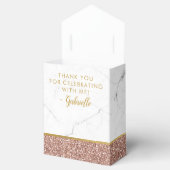 バラ金ゴールドピンクグリッターモダン誕生日スウィート16 フェイバーボックス (オープン)