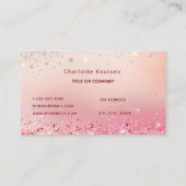 バラ金ゴールドピンクグリッターモノグラムイニシャル 名刺 (裏面)