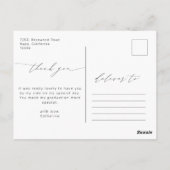 バラ金ゴールドピンクグリッター卒業写真ありがとう ポストカード (裏面)