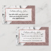 バラ金ゴールドピンクグリッター大理石ジオメトリカット 割引カード (正面/裏面)