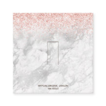 バラ金ゴールドピンクグリッター大理石リングや輪表示ロゴ