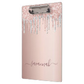 バラ金ゴールドピンクグリッター銀文字名 クリップボード (左)