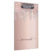 バラ金ゴールドピンクグリッター銀文字名 クリップボード (右)