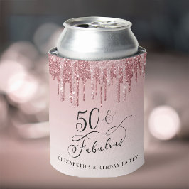 バラ金ゴールドピンクグリッター50th誕生日パーティー 缶クーラー