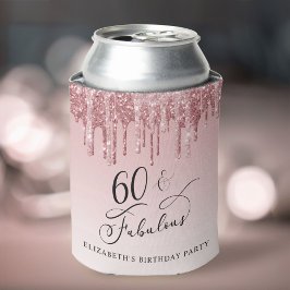 バラ金ゴールドピンクグリッター60th誕生日パーティー 缶クーラー