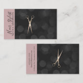 バラ金ゴールドピンクシザーズブラックピンク美容師 名刺 (正面/裏面)