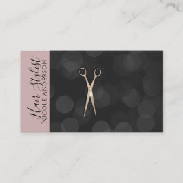 バラ金ゴールドピンクシザーズブラックピンク美容師 名刺