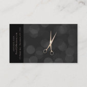 バラ金ゴールドピンクシザーズブラックミニマル美容師 名刺 (裏面)
