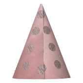 バラ金ゴールドピンクシャイングラム水玉模様シモダンック パーティーハット (裏面)