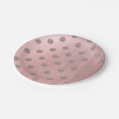 バラ金ゴールドピンクシャイングラム水玉模様シモダンック ペーパープレート (アングル)