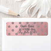 バラ金ゴールドピンクシャイングラム水玉模様シモダンック ラベル (インサイチュ)