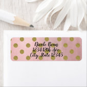 バラ金ゴールドピンクシャイングラム水玉模様シモダンック ラベル (インサイチュ)