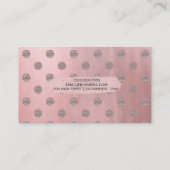 バラ金ゴールドピンクシャイングラム水玉模様シモダンック 名刺 (裏面)