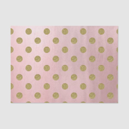 バラ金ゴールドピンクシャイングラム水玉模様シモダンック 薄葉紙 (正面)