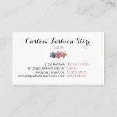 バラ金ゴールドピンクシーストレステーラーフローラハンガー 名刺 (裏面)