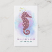 バラ金ゴールドピンクシーホースのロゴ 名刺 (正面)