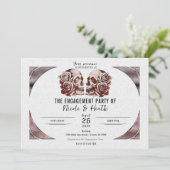 バラ金ゴールドピンクスカルヴィンテージグラム婚約パーティ 招待状 (スタンド正面)