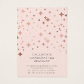 バラ金ゴールドピンクスターズムーンイヤリングネックレスディスプレイ (裏面)