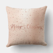 バラ金ゴールドピンクスターメタリックシルクメリークリスマス クッション (裏面)