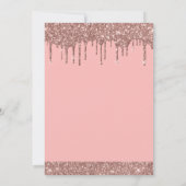 バラ金ゴールドピンクスパークルグリッター任意の年齢誕生日 招待状 (裏面)