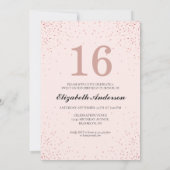 バラ金ゴールドピンクスパークルドレススウィート16誕生日 招待状 (裏面)