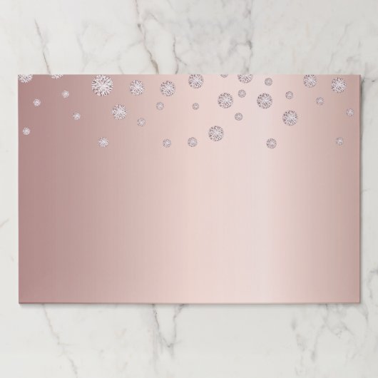 バラ金ゴールドピンクダイヤガーリーン紙ランチョンマット ペーパーパッド (正面)