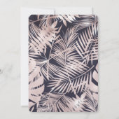 バラ金ゴールドピンクダークトロピカルパームスウィート16 招待状 (裏面)