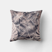 バラ金ゴールドピンクダークトロピカルパーム葉ツリー クッション (裏面)